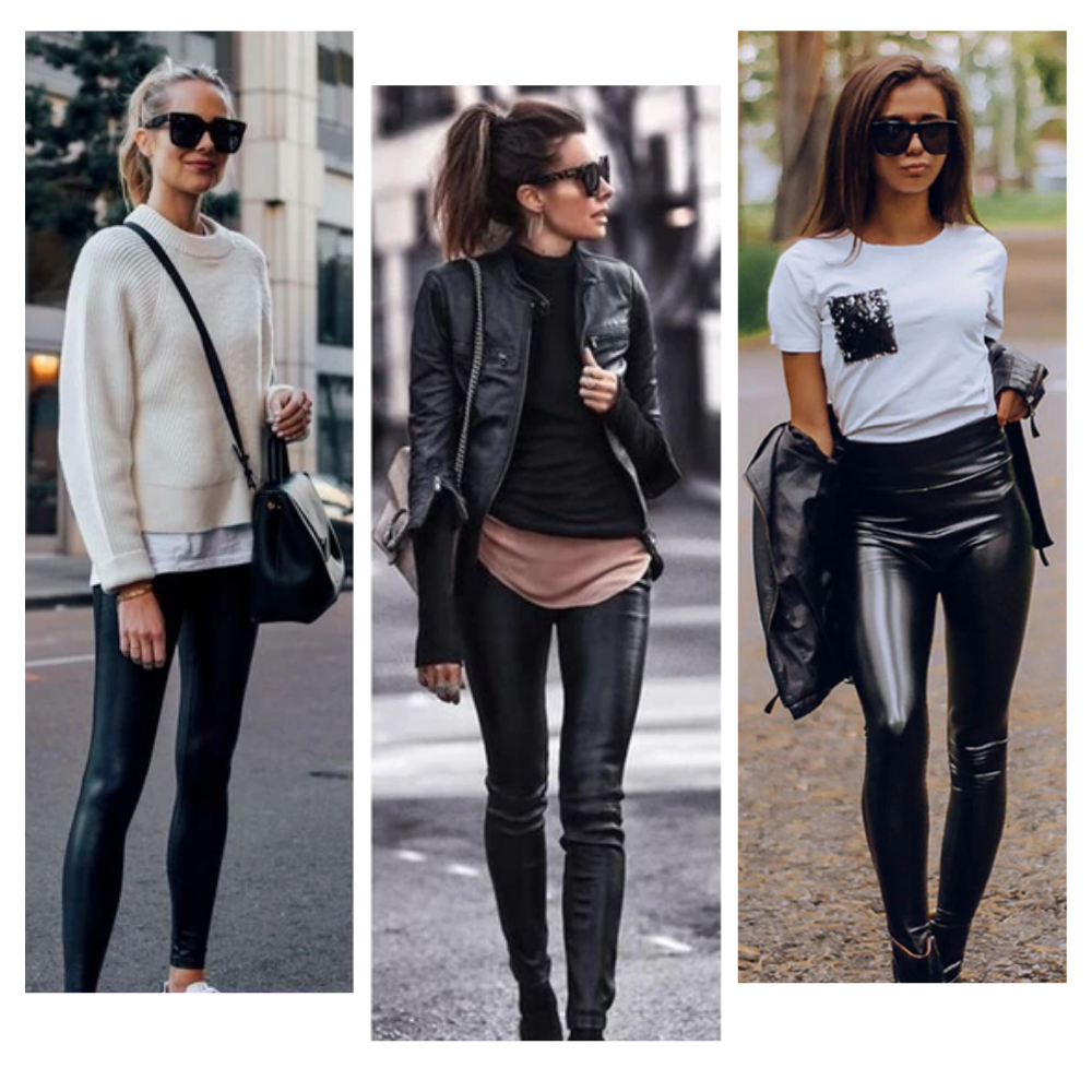 Calça de couro sintético de cintura alta da Manifique, modelo ajustado e com acabamento elegante, ideal para looks modernos.