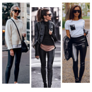 Calça de couro sintético de cintura alta da Manifique, modelo ajustado e com acabamento elegante, ideal para looks modernos.