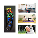 Faixa de resistência com alças da Tomfoto, ideal para exercícios físicos, na cor preta e tamanho compacto.
