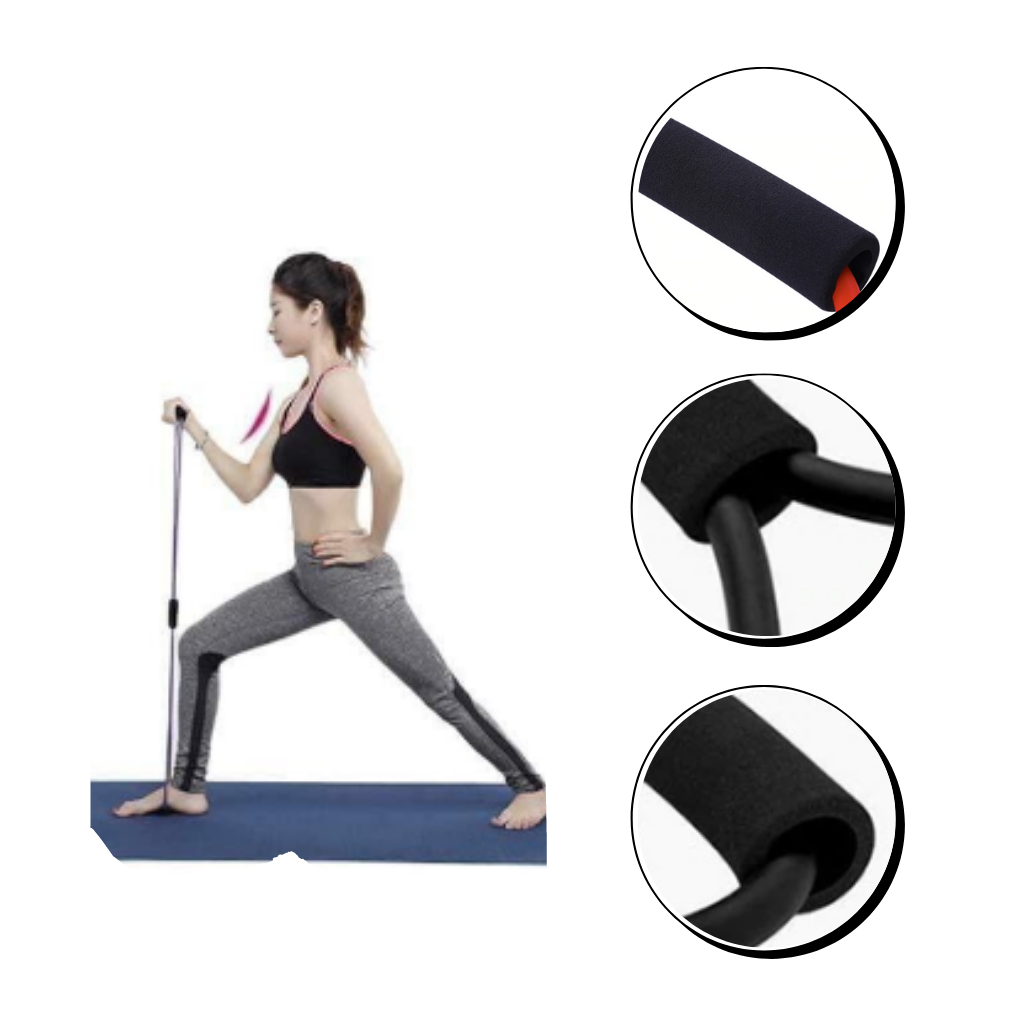 Faixa de resistência Tomfoto com alças, durável e confortável para exercícios de fortalecimento muscular.