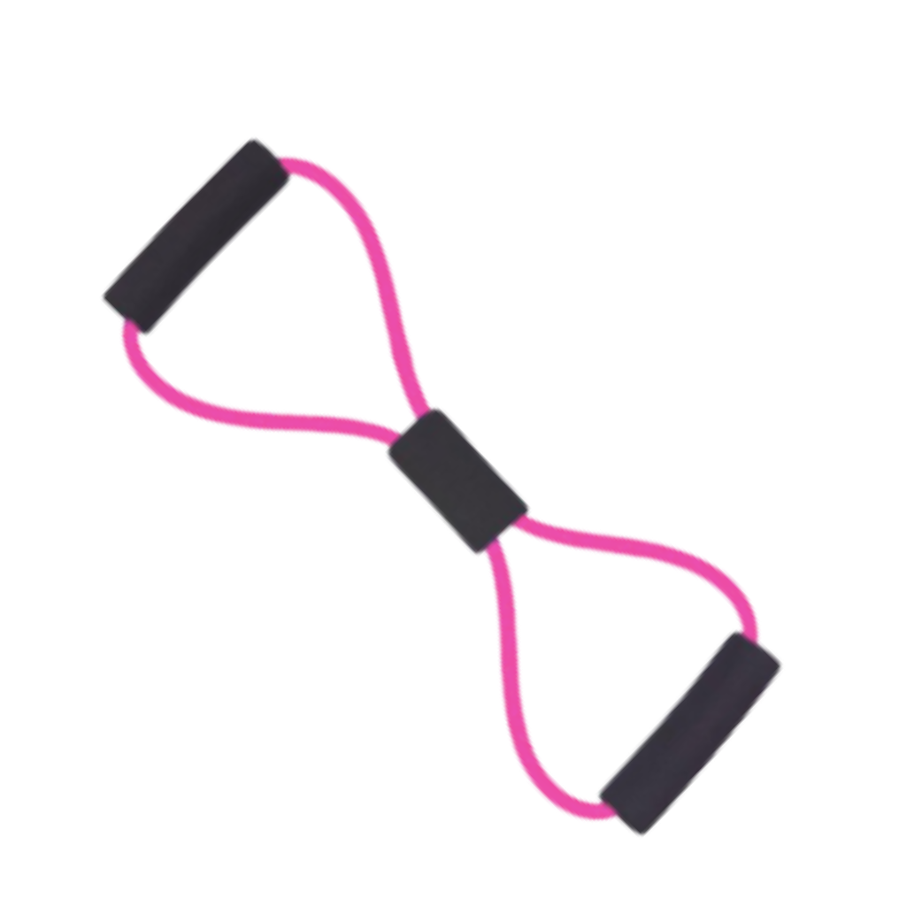 Faixa de resistência pink com alças da marca Tomfoto, ideal para exercícios físicos e treino de força.