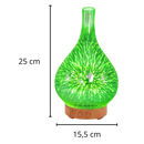Difusor de óleos essenciais em formato de vaso com padrão de fogos de artifício, para aromatização de ambientes.