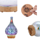 Difusor de óleos essenciais em forma de vaso com padrão de fogos de artifício, ideal para aromatização de ambientes.