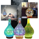 Difusor de óleos essenciais em forma de vaso com padrão de fogos de artifício, para aromatização de ambientes.