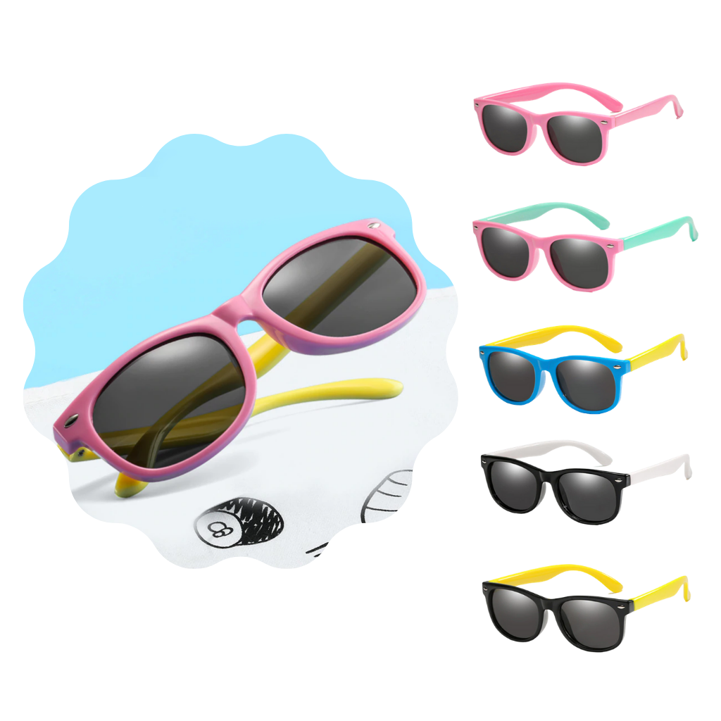 Óculos de sol para crianças Coasion, com armação flexível e lentes polarizadas, design fofo e clássico para crianças de 3 a 14 anos.