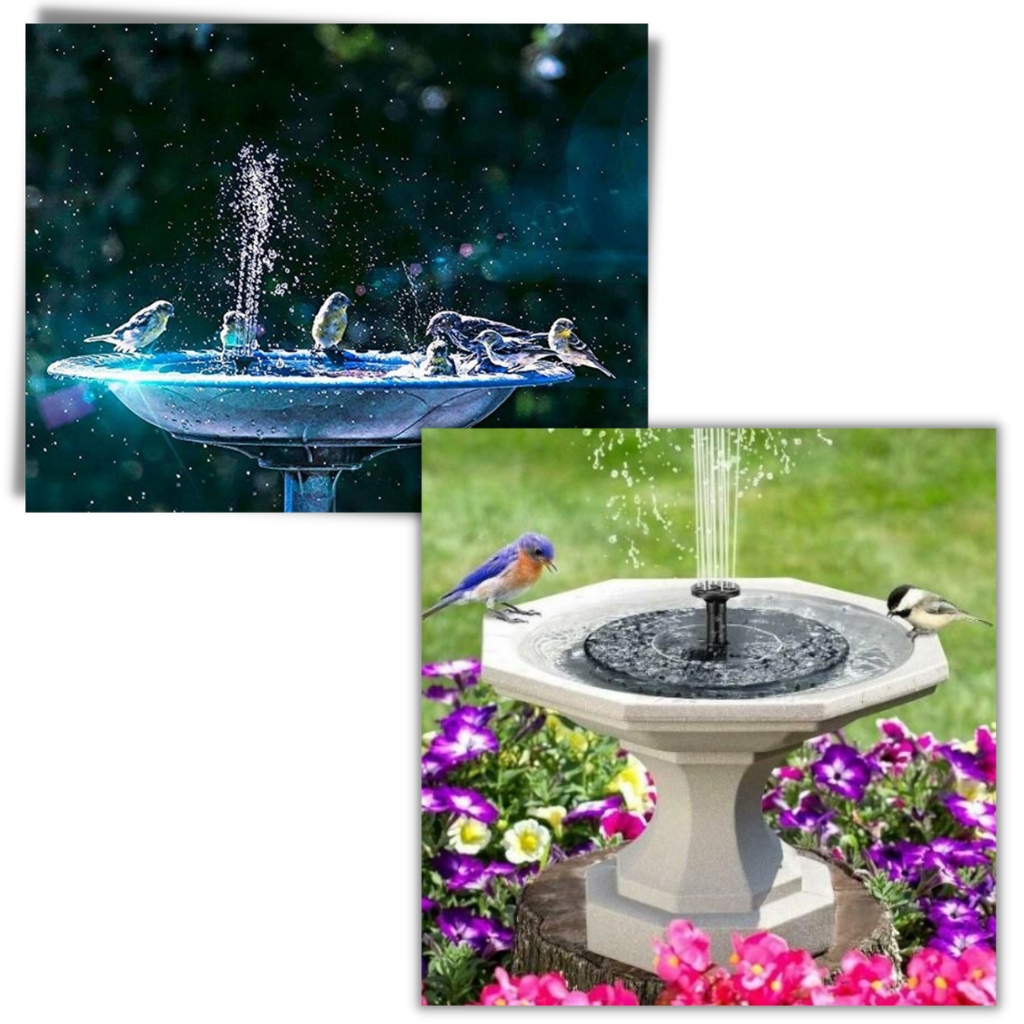 Fonte flutuante solar Ankway, com água em movimento, ideal para atrair pássaros ao seu jardim e decorar lagos e fontes.