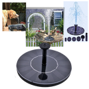 Fonte flutuante a energia solar da Ankway em um lago, com jatos de água e painel solar, ideal para jardins e piscinas.