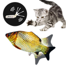 Brinquedo peixe para gatos da marca Cn, acessório interativo com sensor e bateria para diversão do felino.
