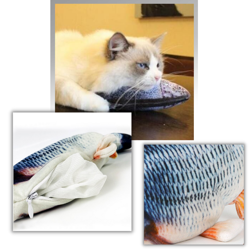 Brinquedo para gato em forma de peixe macio, acessório divertido da marca Cn para estimular o brinquedo do seu gato