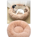 Cama de pelúcia em forma de donut para animais de estimação, da marca Aobuchunpin, com superfície macia e confortável.