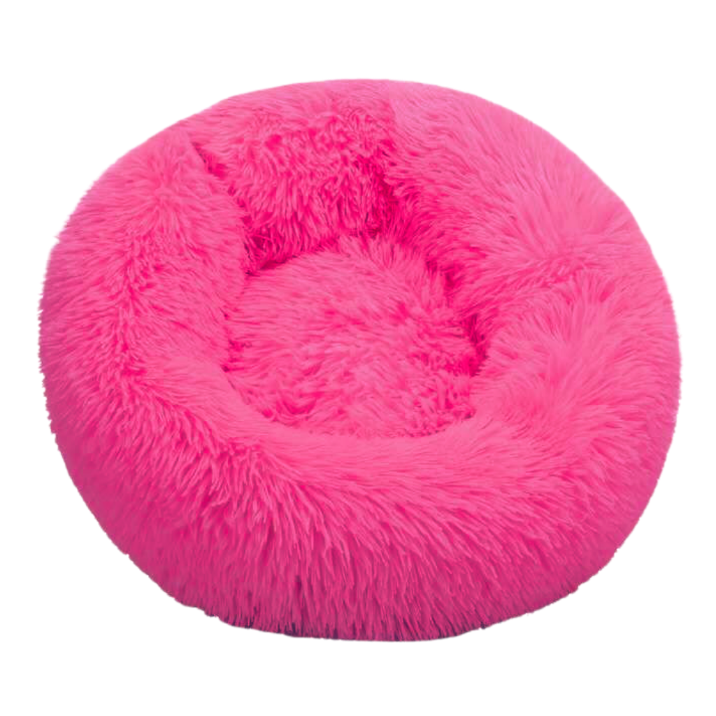 Cama para animais de estimação em formato de donut de pelúcia fofa da marca Aobuchunpin, ideal para conforto e descanso.