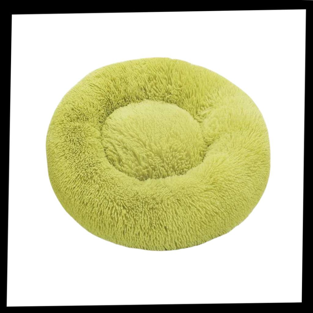 Cama de pelúcia em forma de donut para animais de estimação, da marca Aobuchunpin, com superfície macia e confortável.