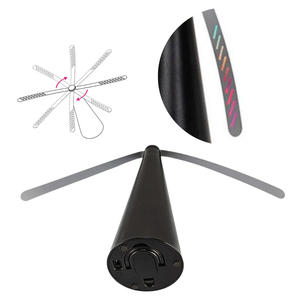 Ventilador anti-mouches da Snorda para desinsetização, com pás repelentes para manter moscas afastadas.