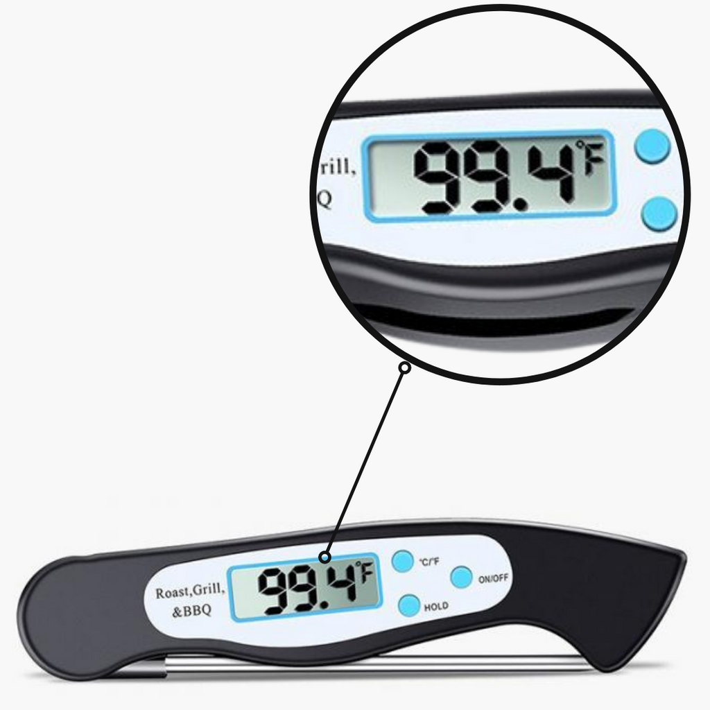 Termômetro alimentar digital dobrável Bakeey com tela LCD grande para leitura rápida e precisa de temperatura na cozinha.