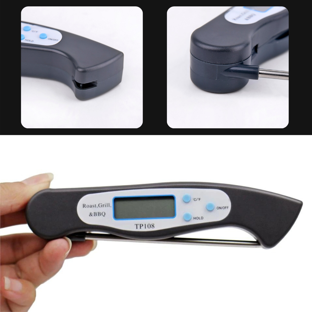 Termômetro alimentar digital portátil Bakeey, dobrável, com leitura instantânea, utensílio de cozinha para medir temperatura de alimentos.
