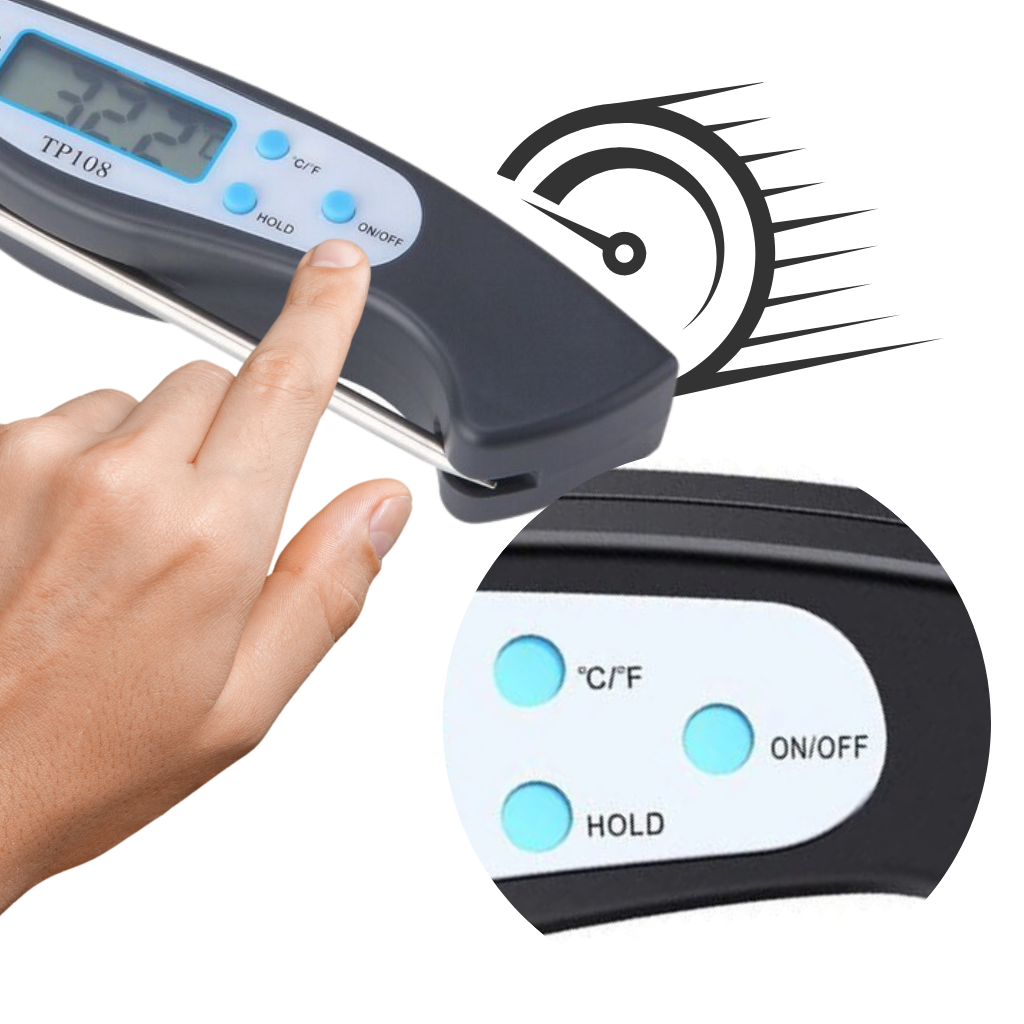 Termômetro alimentar digital portátil da Bakeey, com leitura instantânea de temperatura para uso na cozinha.