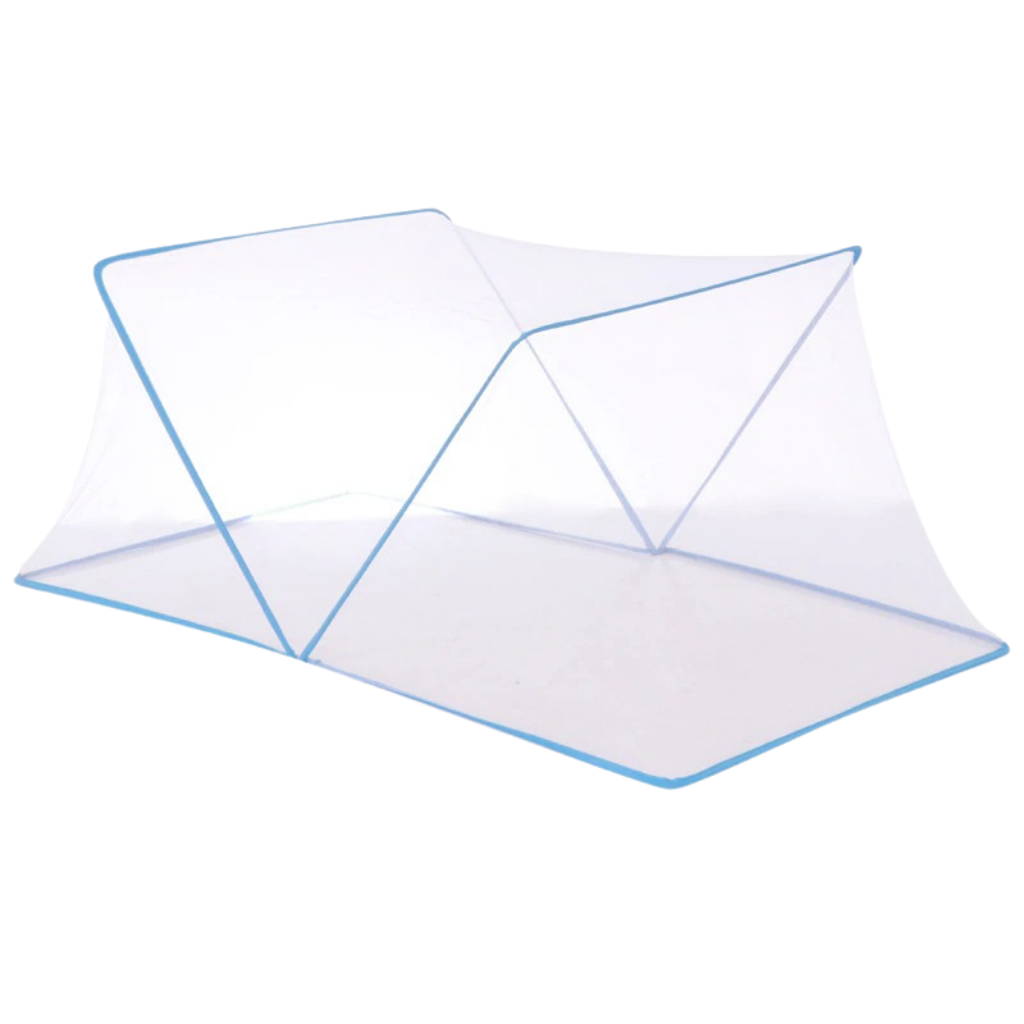 Rede de mosquito dobrável para camas, ideal para camping e trilhas, fabricada pela Sporting Goods, azul.