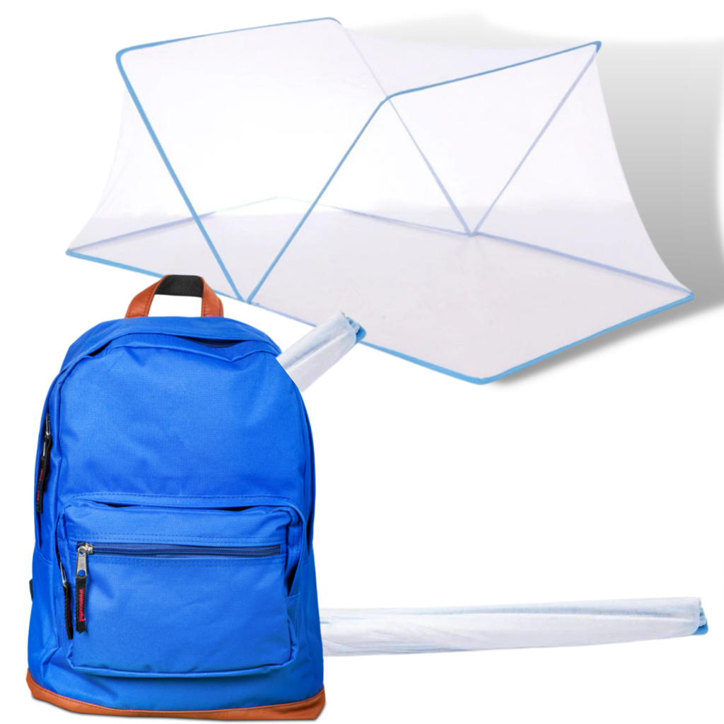Rede mosquiteira dobrável para camas, ideal para camping e randonnée, fácil de armazenar, fabricada pela Sporting Goods.