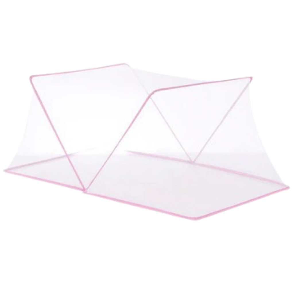Rede mosquiteira dobrável para camas, ideal para camping e caminhada, fabricada pela Sporting Goods, em cor rosa