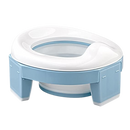 Assento de potty dobrável 3 em 1 para crianças da Baby Trend, assento azul para uso fácil e portátil.