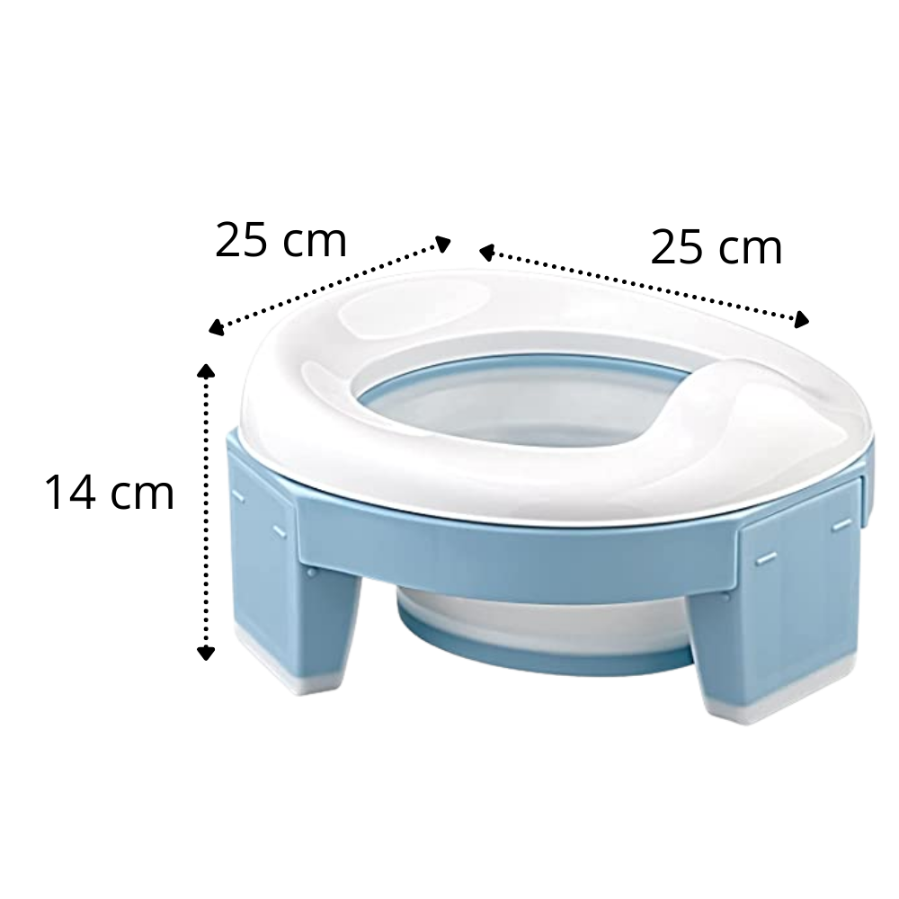 Assento de potty dobrável para crianças da Baby Trend, design 3 em 1, fácil de transportar e usar por pequenos.