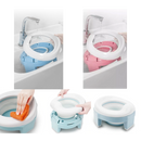 Assento de potty dobrável 3 em 1 para crianças, marca Baby Trend, em material lavável e fácil de transportar.
