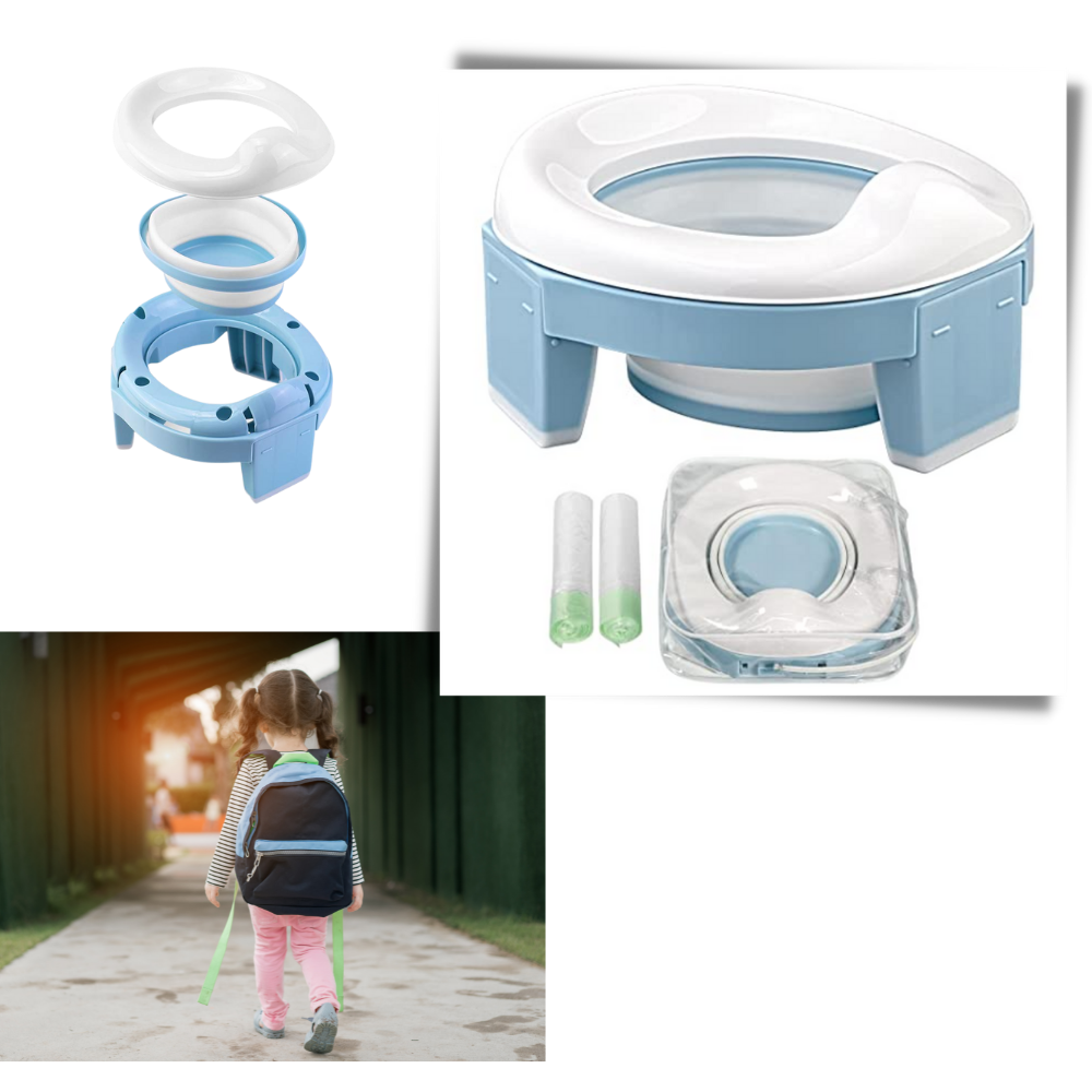Assento de potty dobrável para crianças Baby Trend, prático e flexível, ideal para treinar o uso do banheiro com conforto.