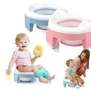 Assento de potty dobrável 3 em 1 para crianças Baby Trend, fácil de transportar e usar, com design compacto e prático.