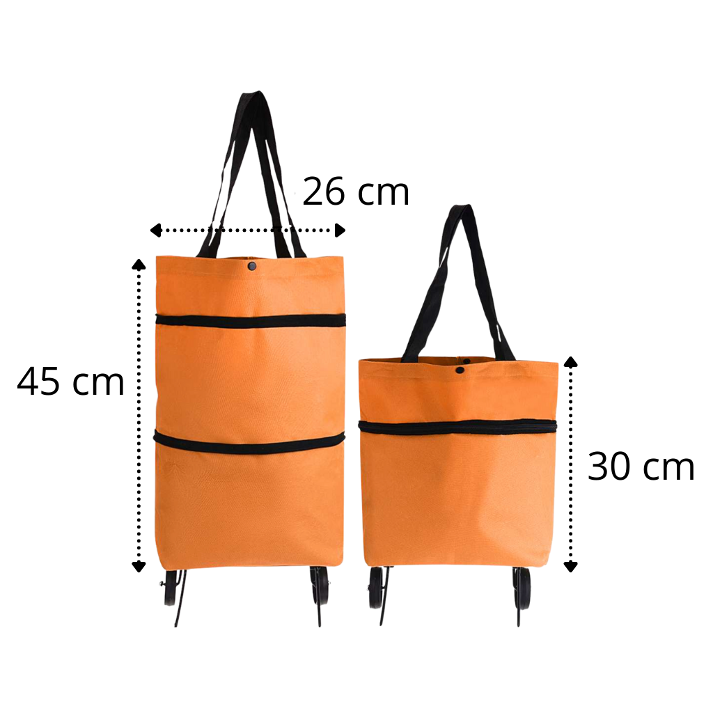 Sac de comissão Unique Bargains, saco de compras dobrável com rodinhas, capacidade de 30L, design portátil e prático para compras.