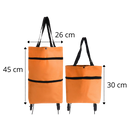 Sac de comissão Unique Bargains, saco de compras dobrável com rodinhas, capacidade de 30L, design portátil e prático para compras.