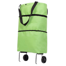 Sac de compras à roulettes Unique Bargains, saco de comissão dobrável de 30L na cor verde, ideal para transporte fácil.