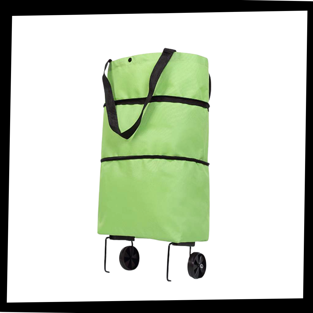 Sac de compras com roda e design dobrável de 30L da Unique Bargains, ideal para transporte fácil e compacto.