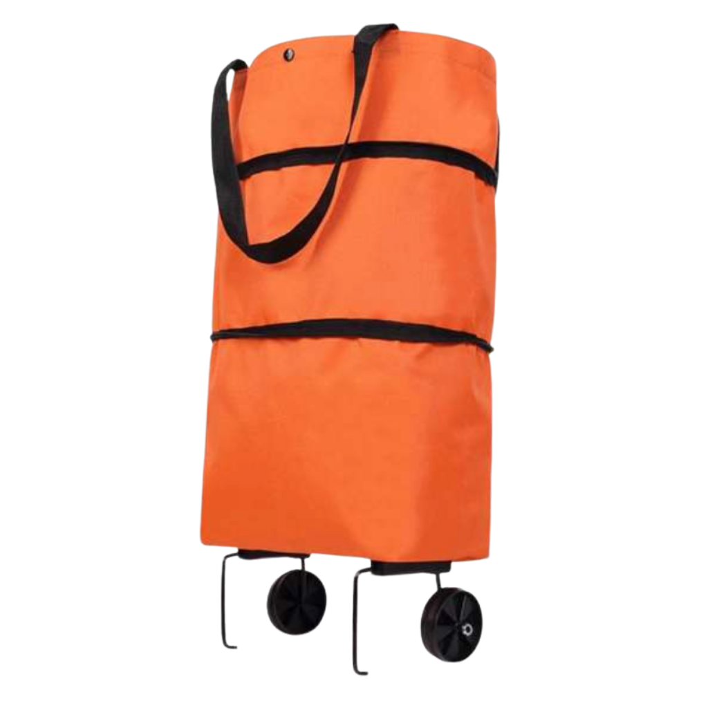 Sac de compras Unique Bargains, sac de comission à roulettes dobrável 30L de cor laranja para transporte fácil.