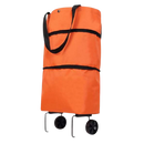 Sac de compras Unique Bargains, sac de comission à roulettes dobrável 30L de cor laranja para transporte fácil.