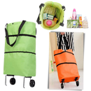 Sac de compras com rodinhas plegável de 30L da Unique Bargains, saco de comércio com grande capacidade e alça para transporte fácil.