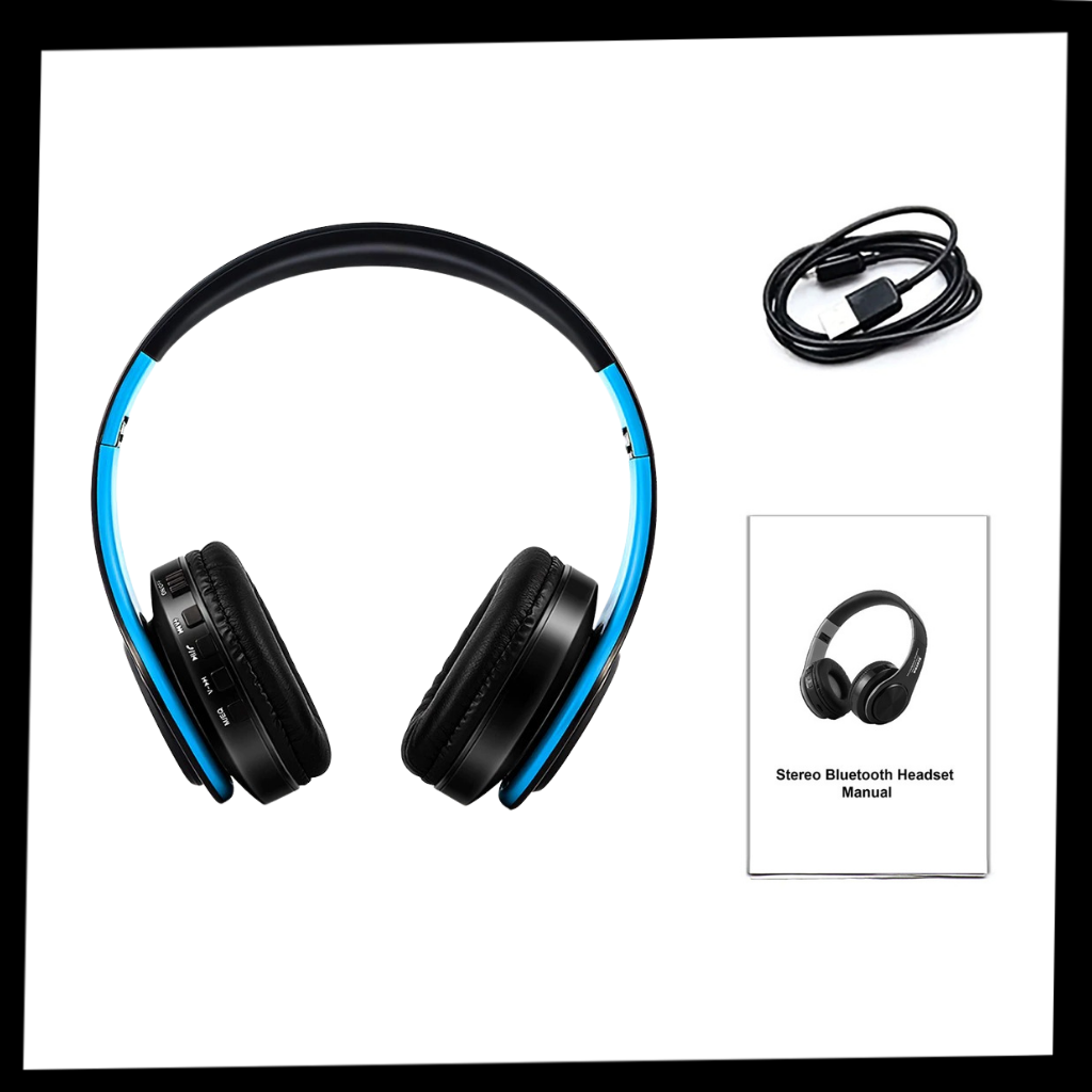 Fone de ouvido Bluetooth dobrável Desxz, componente de áudio com design compacto e confortável para uso portátil.
