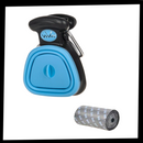 Raspador de sujeira para cães rebatível com dispenser de sacos Shenghuasg, fácil de usar e portátil para limpeza de dejetos.