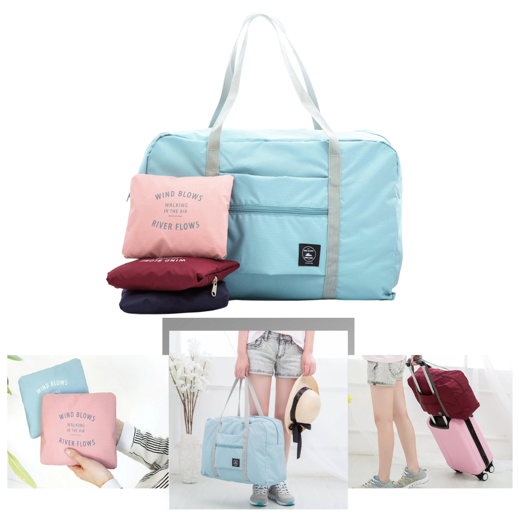 Sac de viagem polochon Dupashio, saco dobrável e leve, ideal para viagens, com alças resistentes e design compacto.