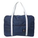 Saco de viagem dobrável Dupashio em azul escuro, saco polochon leve e resistente com alças para transporte fácil.