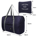 Sac de viagem dobrável da Dupashio, saco polochon leve e compacto, com dimensões visíveis na imagem.