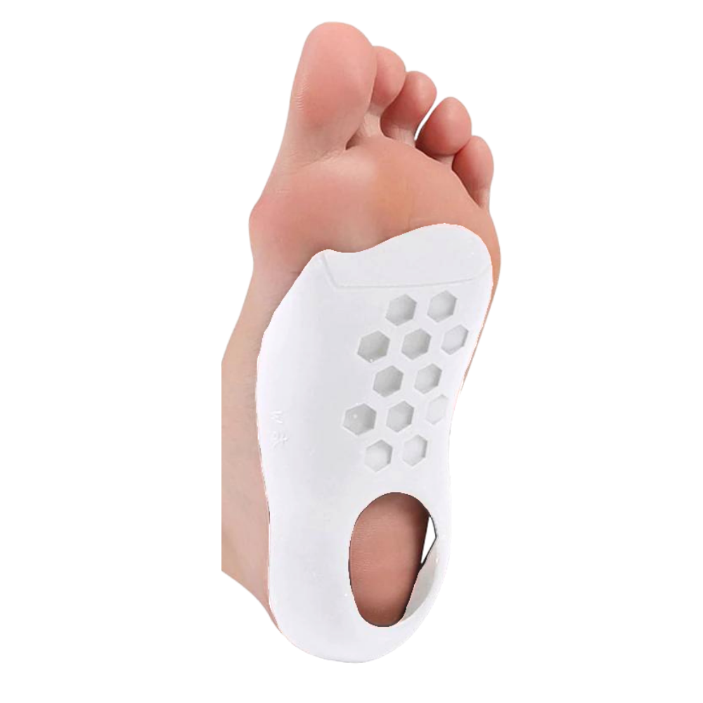 Solas ortopédicas brancas para pés chatos, suporte para o arco do pé, produto de cuidado dos pés da marca Btguy.