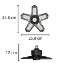 Luminária de garagem Jocestyle com 5 painéis dobráveis, iluminação eficiente e design prático para espaços de estacionamento.