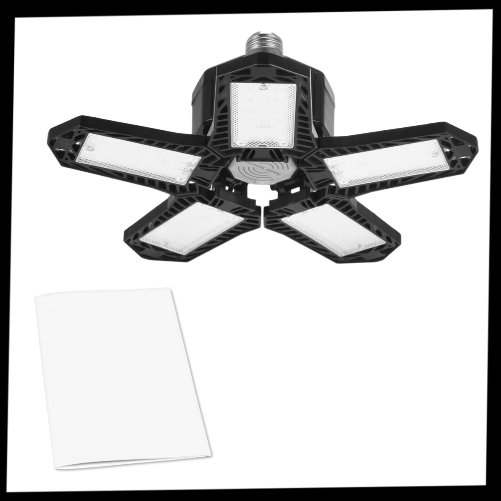 Luminária de garagem Jocestyle com 5 painéis dobráveis, iluminação eficiente para ambientes de garagem.