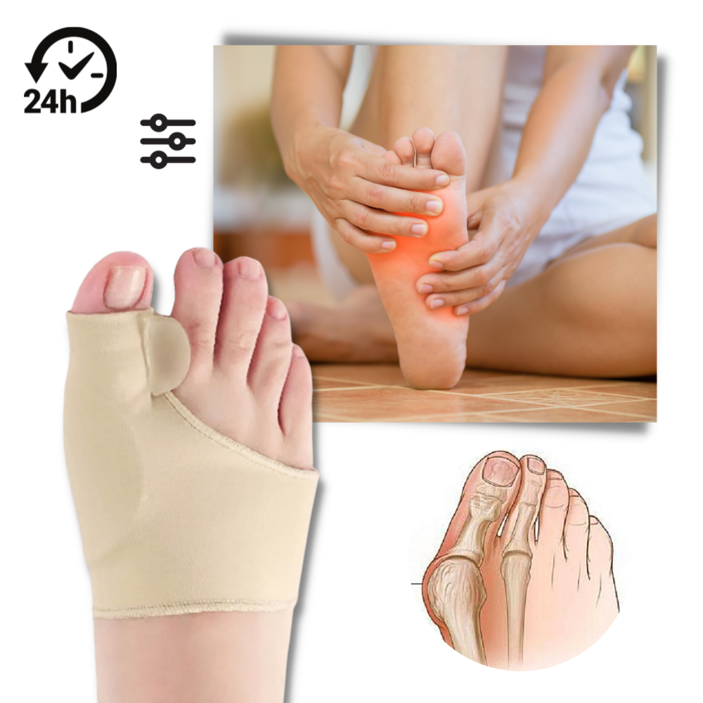 Corrector de joanetes de gel Yosoo para cuidado dos pés, alinha e alivia desconforto na região dos dedos dos pés.