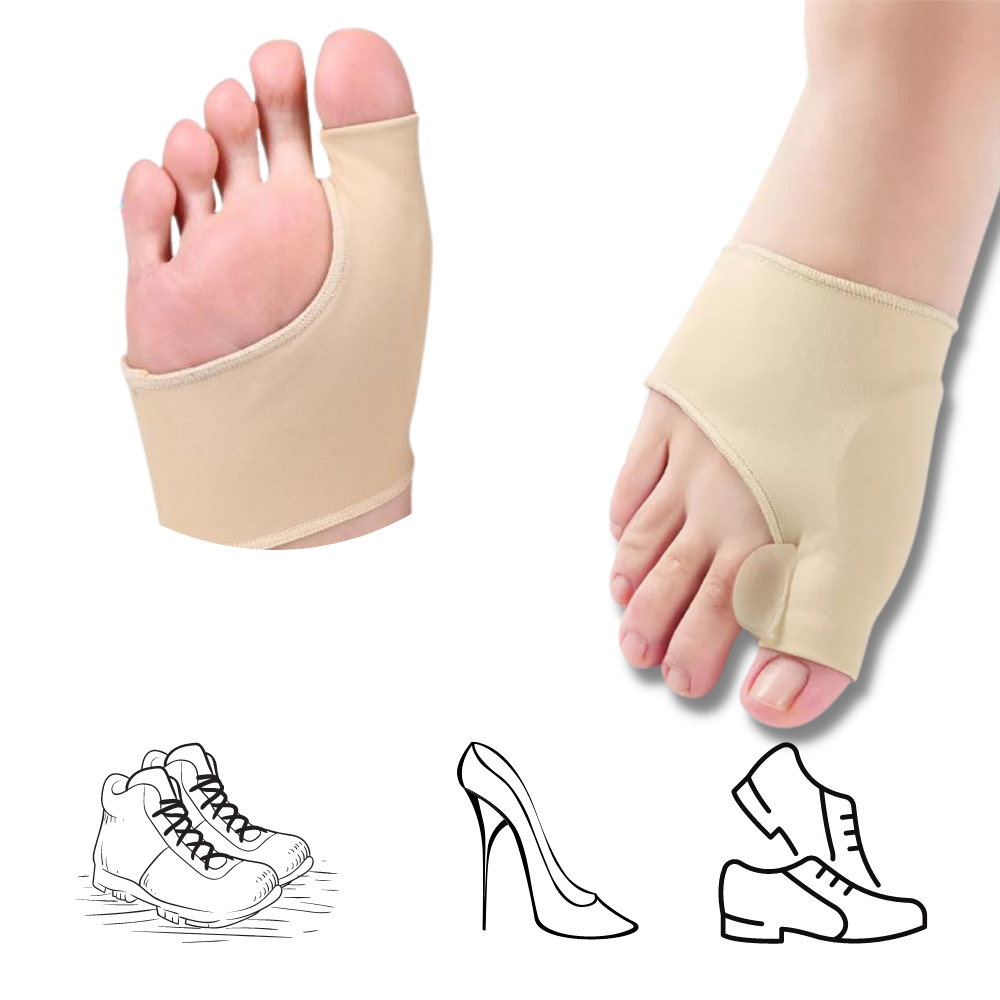 Corrector de joanete em gel da Yosoo, dispositivo ajustável para aliviar desconforto e melhorar a postura dos dedos dos pés.