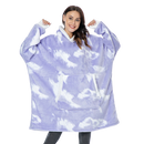 Blusa de dormir gigante com capuz da Jiamy em tom roxo desbotado, feita de tecido macio para relaxar e dormir confortável.