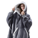Blusão gigante com capuz cinza da Jiamy, roupa de dormir e relaxamento, tecido macio e confortável para uso casual.
