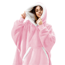 Blusa de dormir gigante com capuz da marca Jiamy, em cor rosa, ideal para relaxar e conforto.
