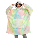 Blusa de cobertor gigante com capuz da marca Jiamy, em cores arco-íris, ideal para roupas de dormir e relaxamento.