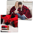 Manta com capuz gigante da Jiamy, roupa de dormir macia e fofinha, ideal para conforto e relaxamento.